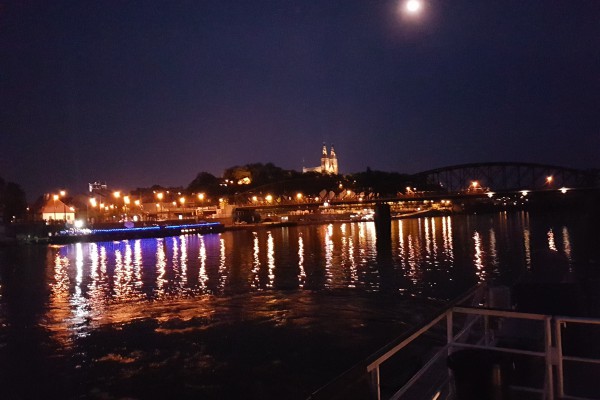 Singing on the river cruise in Prague, 2018